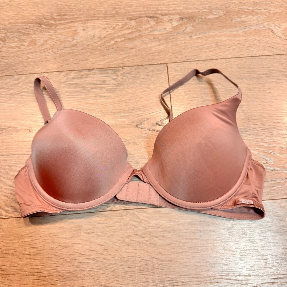 Calvin Klein‎ Women' Satin Push Up Bra Rose Mauve Size 34B